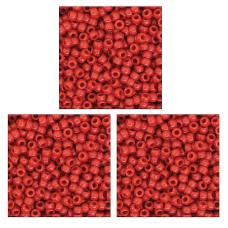 Creativity Street Pony Beads, Red, 6 mm x 9 mm, 1000 Count, PK3 PAC3552-06
